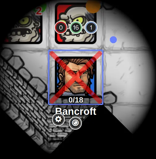 Bancroft’s token struck out at zero, two zombies stacked directly above him, the light closed down to a few feet of stone